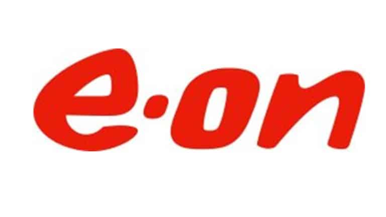 E.ON Logo - white background with red lettering
