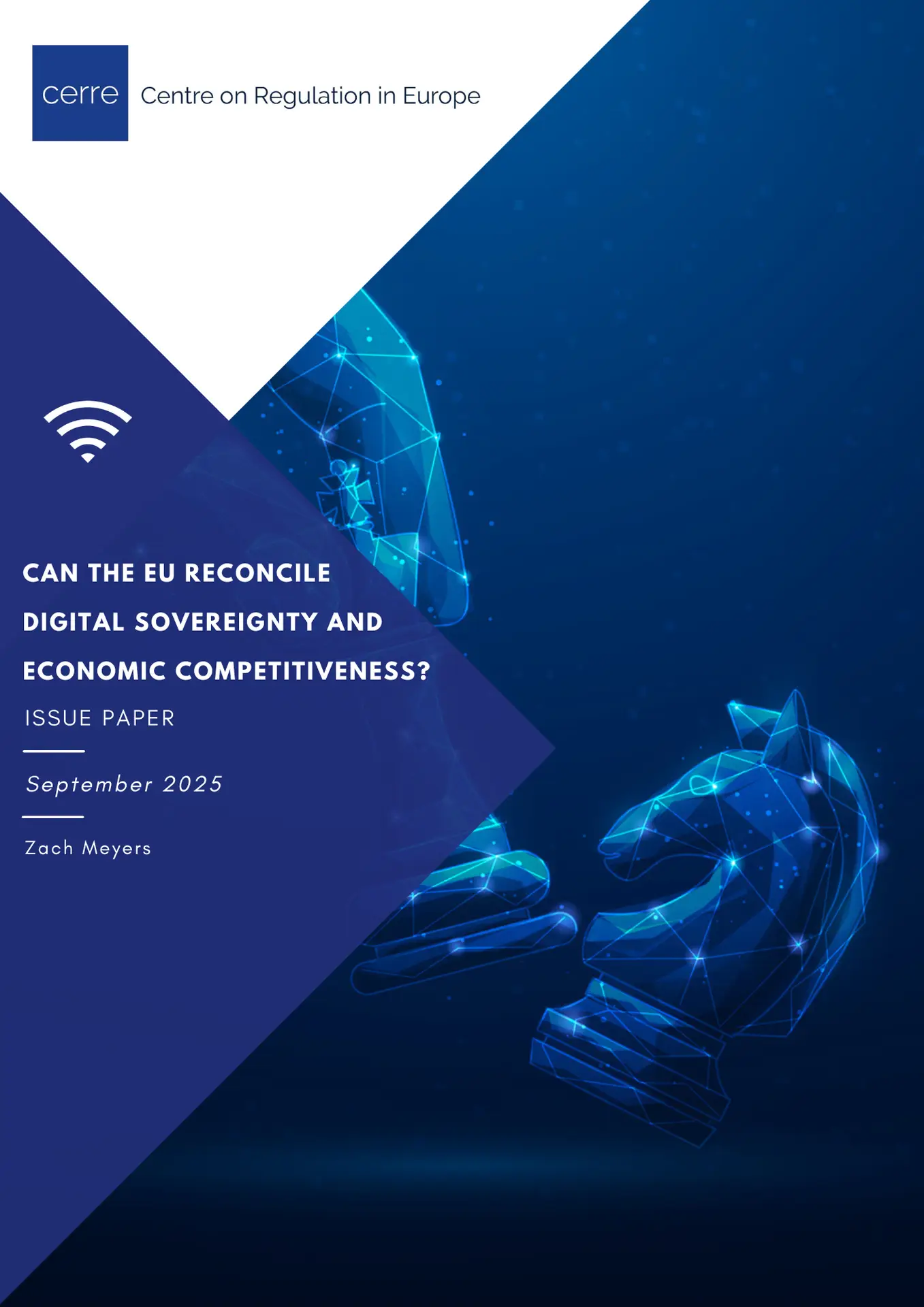 Can the EU reconcile digital sovereignty and economic competitiveness? Can the EU reconcile digital sovereignty and economic competitiveness?, featuring CERRE’s blue abstract design.